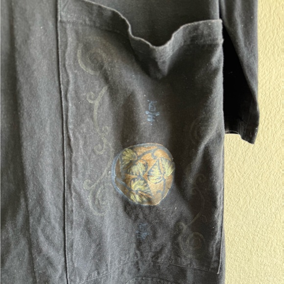 BLUE FISH Lagenlook  Airy Cotton Tie-Back Tunic Top Cover Pockets - Picture 11 of 12